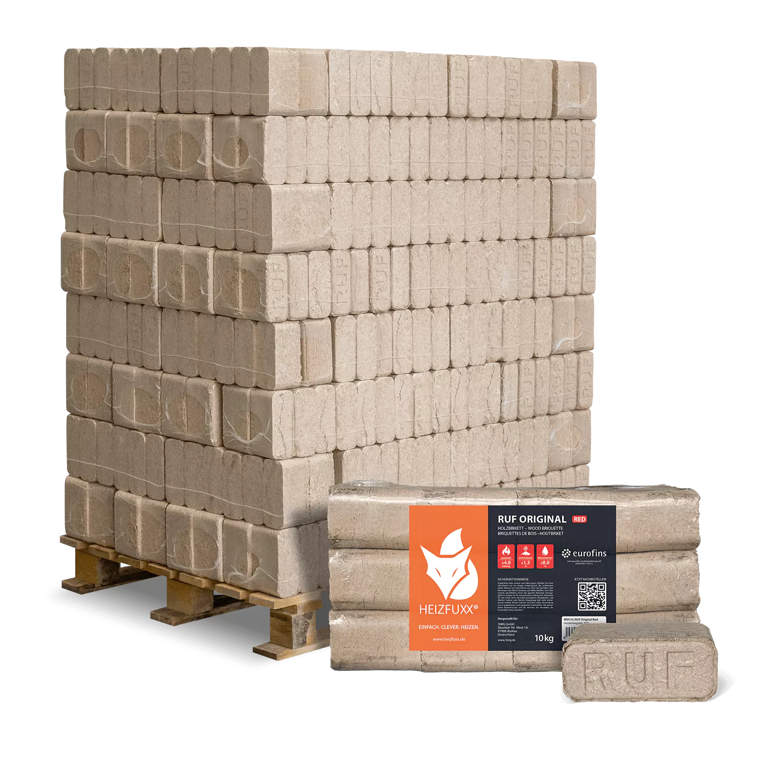 RUF Holzbriketts Original Red 96 x 10 kg