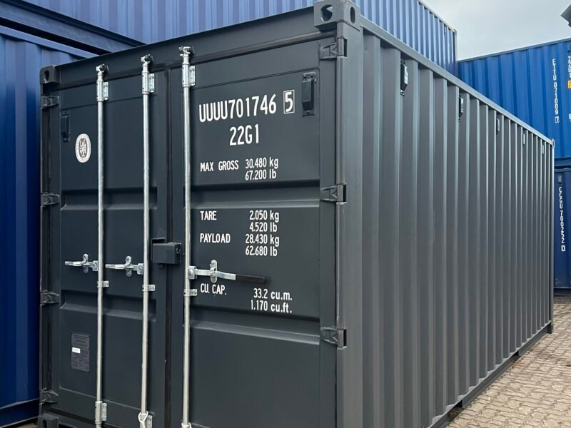 Seecontainer 20 Fuß Standardcontainer Lagercontainer Anthrazit