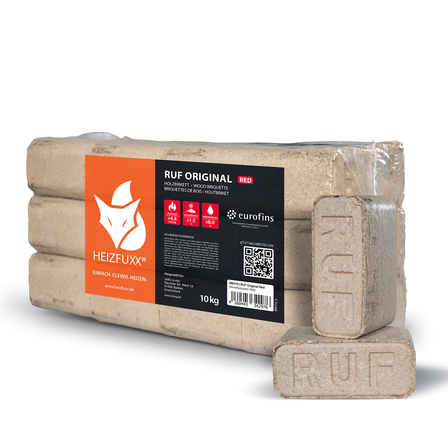 RUF Holzbriketts Original Red 96 x 10 kg