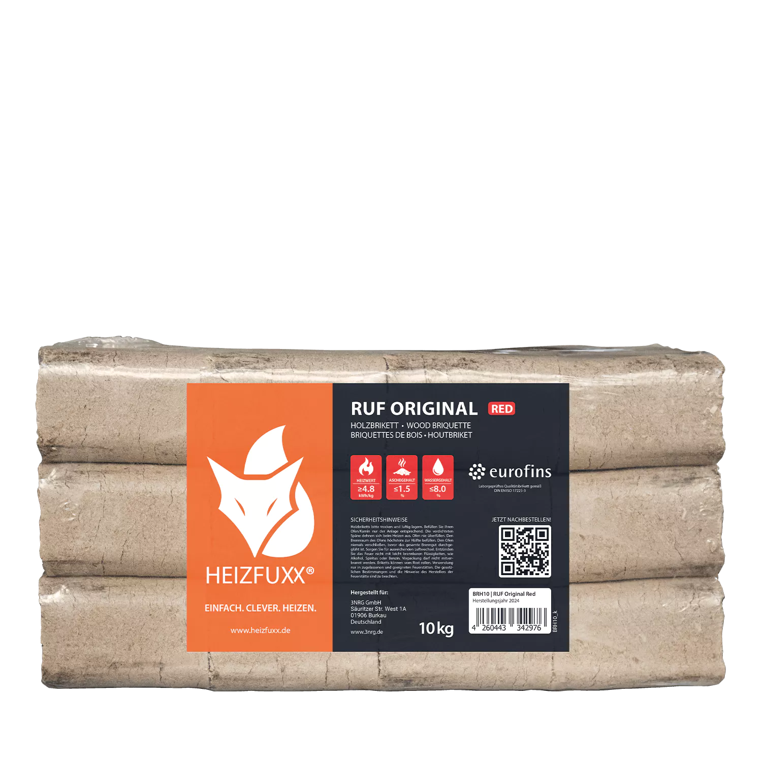 RUF Holzbriketts Original Red 96 x 10 kg