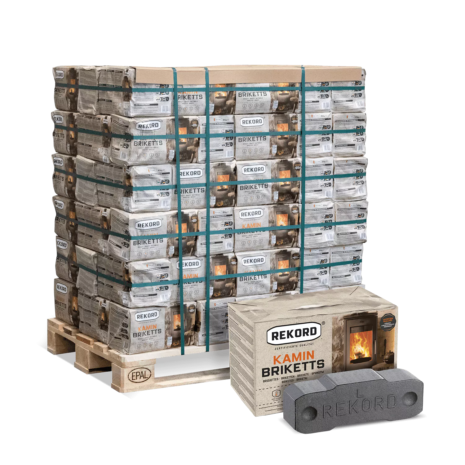 REKORD Braunkohlebriketts 90 x 10 kg