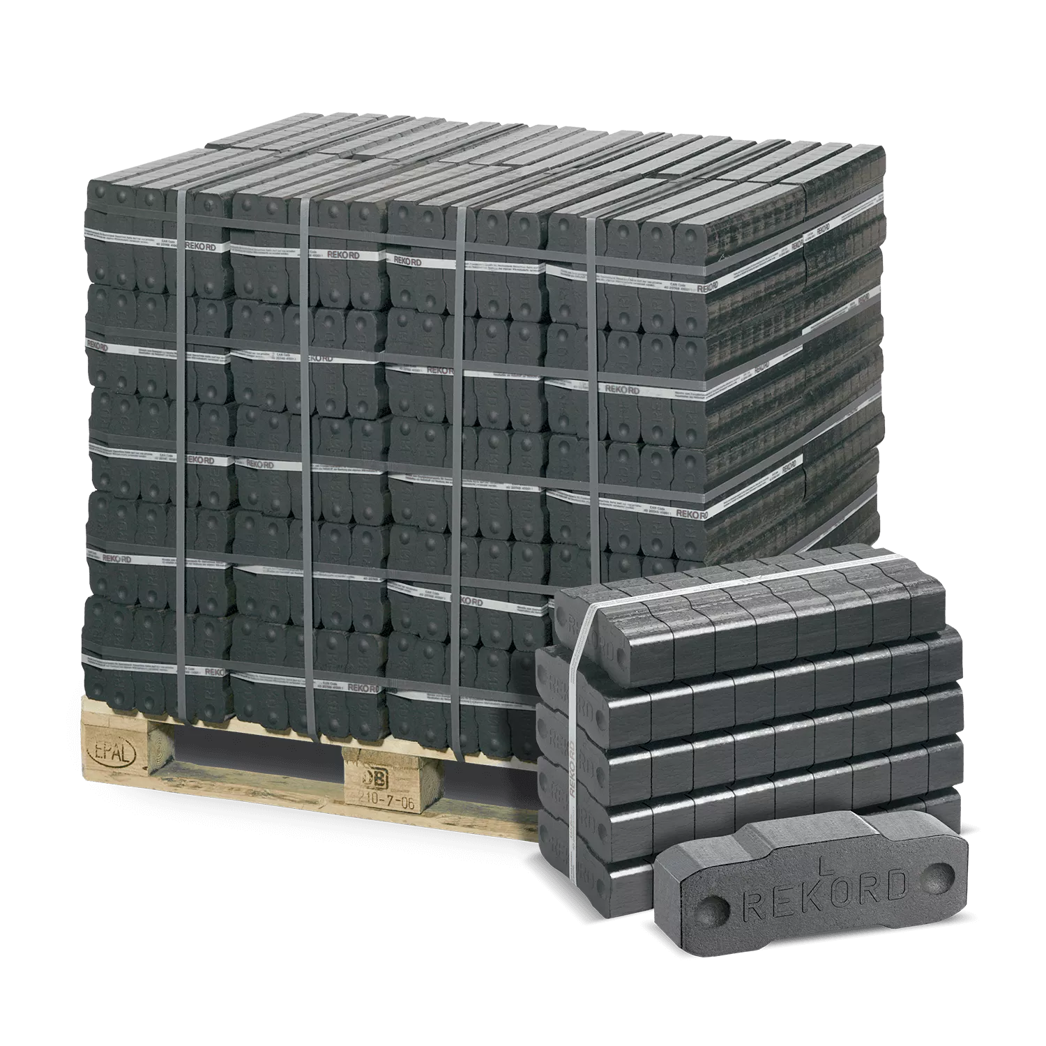 REKORD Braunkohlebriketts 40 x 25 kg Palette 1000 kg