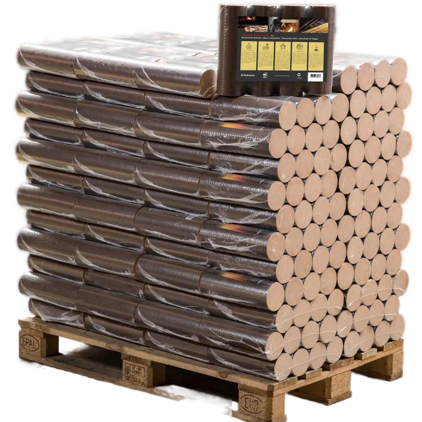 Pollmeier Buchenbriketts Premium Plus Rund 960 kg