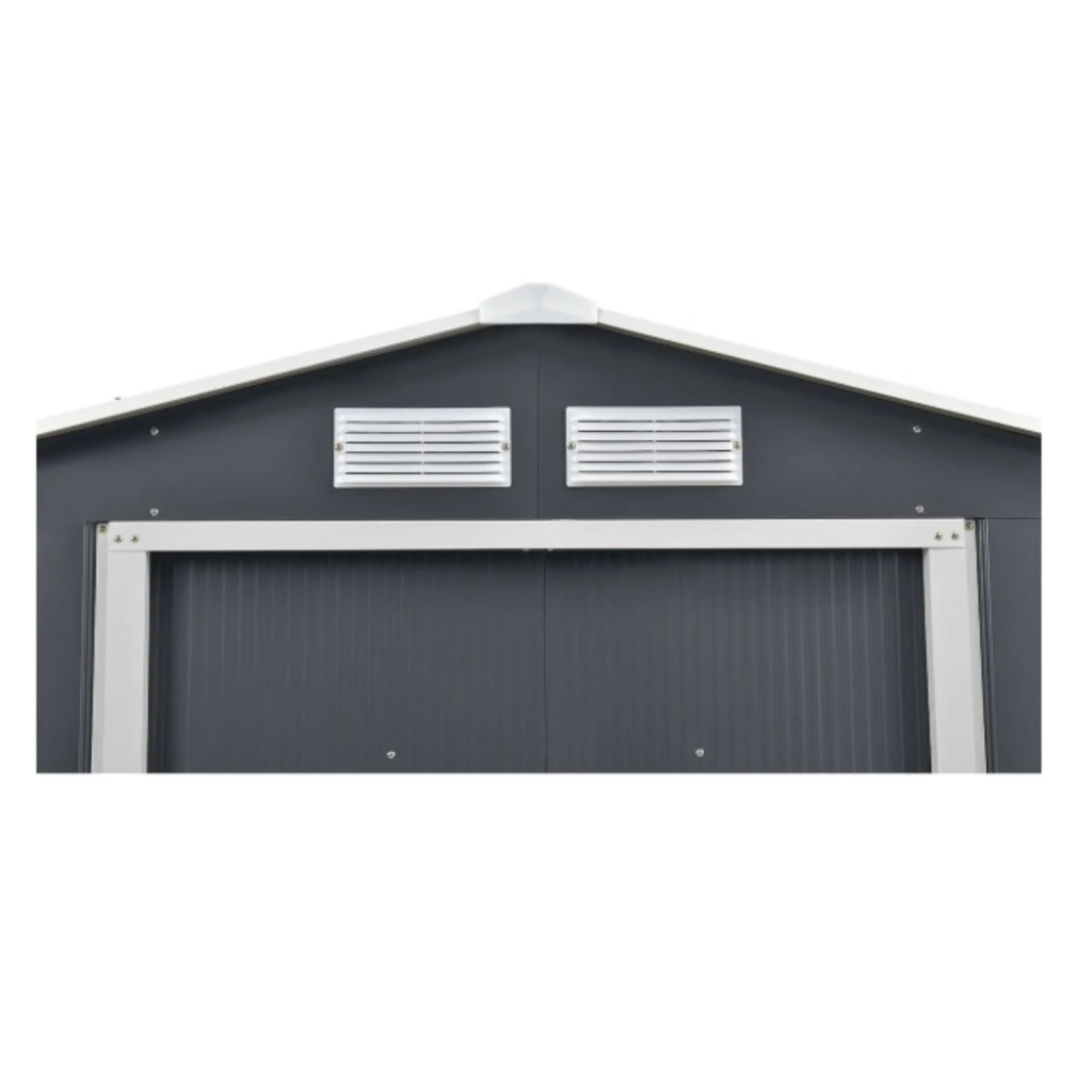 Metall-Gerätehaus 9,72 m² Anthrazit Weiß