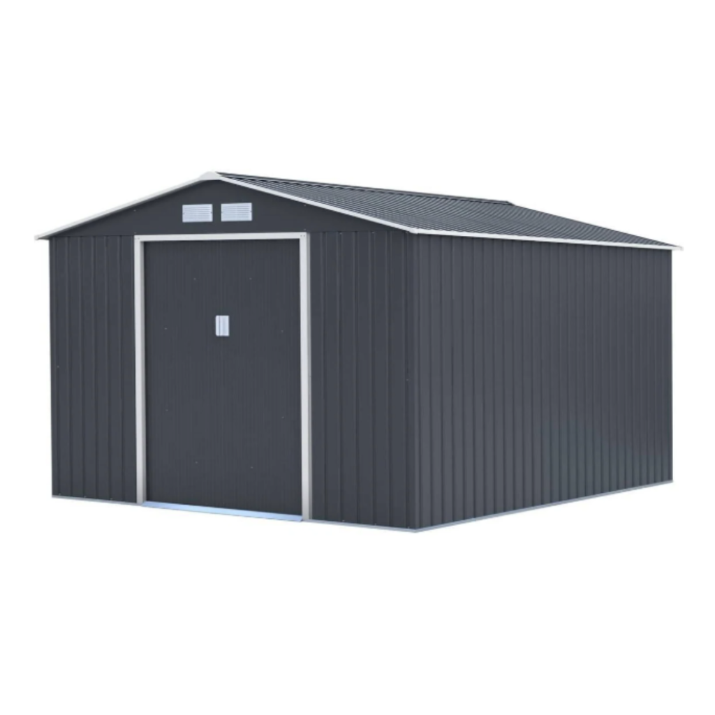Metall-Gerätehaus 9,72 m² Anthrazit Weiß